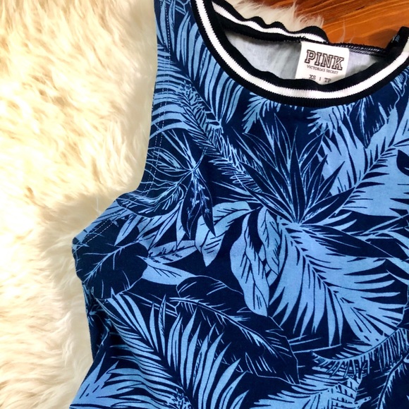 VS Pink Blue Tropical Pattern Skater Dress - Picture 2 of 5